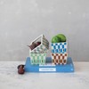 Creative Co-Op 4-Piece Hand-Painted Stoneware Berry Basket with Check Pattern,