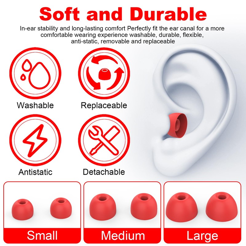 Eartips Compatible with Fit Pro Studio Buds Headphones,3 Pairs, Soft