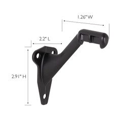 5-Pack Standard Handrail Brackets for Stairways and Hallways, Matte Black – Design House, 188151