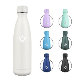 Stainless Steel Water Bottle, 500 ml, Leak-Proof Thermos Flask, BPA-Free, Insulated Bottle with Vacuum Double Wall for School, Outdoor, Bike, Running, Office, Gym, Sports, Work, Univers