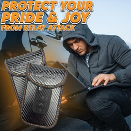 Xtremeauto Car Key Signal Blocker Pouch 2 Pack - Faraday Pouch For Car Keys, Anti Theft Car Key Signal Blocker RFID Car Key Pouch Case Bag Protector For Car, Blocking Keyless Cars Theft Protection