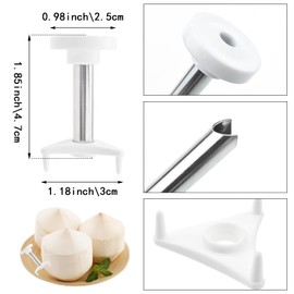 5 Pack Coconut Opener Tools, Stainless Steel Coconut Punching, Coconut Juice Opener, Easy to Open Safe and Convenient Coco Drill Punch Tool