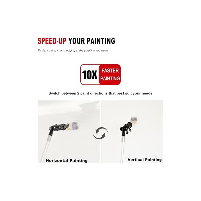 Multi Angle Paint Brush Extender V2, Long Handle Paint Brush,