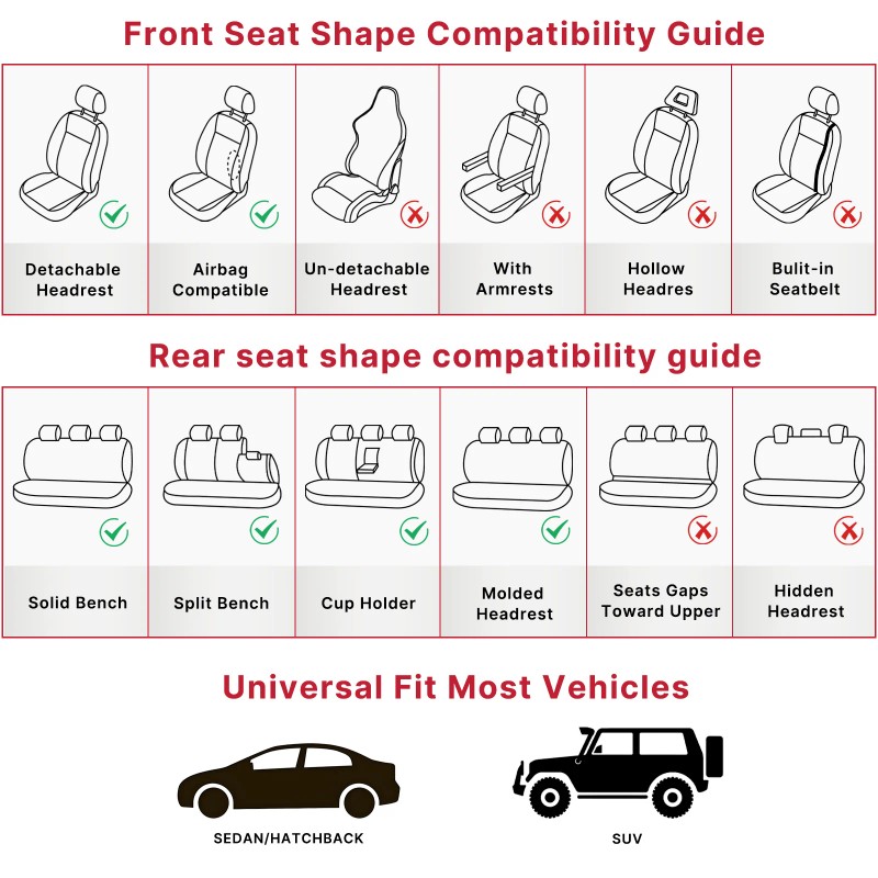 Xiangta Green Leather Seat Cover Universal Full Set Seat Covers