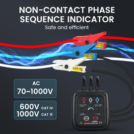 EITAI-ETCR1000C Non-Contact Phase Rotation Meter, AC 70V-1000V, Φ0.6inch/16mm, Manufacturer Direct Sales, Phase Sequence Tester