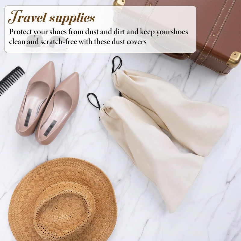 10 PCS Single Shoe Bag for Travel, Suede Shoe Bags