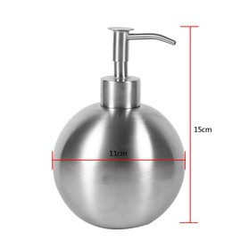 500ml Soap Dispenser, 304 Stainless Steel Ball Shaped Bathroom Shampoo Shower Liquid Pump Dispenser Bottle for Bath