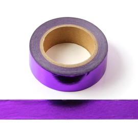 Purple foil washi tape for wall Decorative tape for crafts Washy-tape Mirror tape Purple strips for wall decor Purple duct tape Metallic washi tape Self Adhesive Masking Tape 0.59in x33FT (Purple)