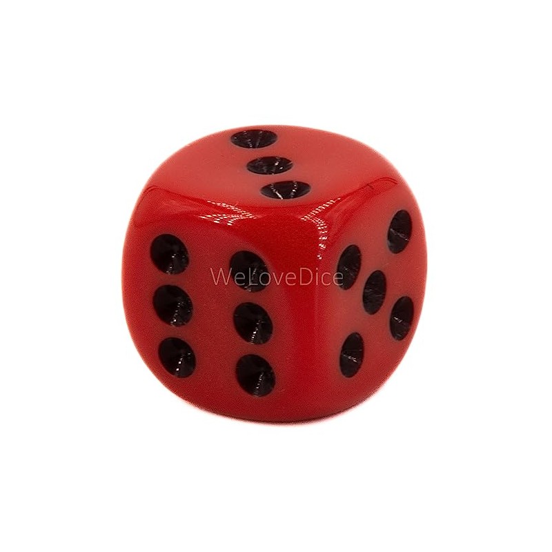 WeLoveBeads W6 Cube (16 mm) in Red/Black Dots - Made