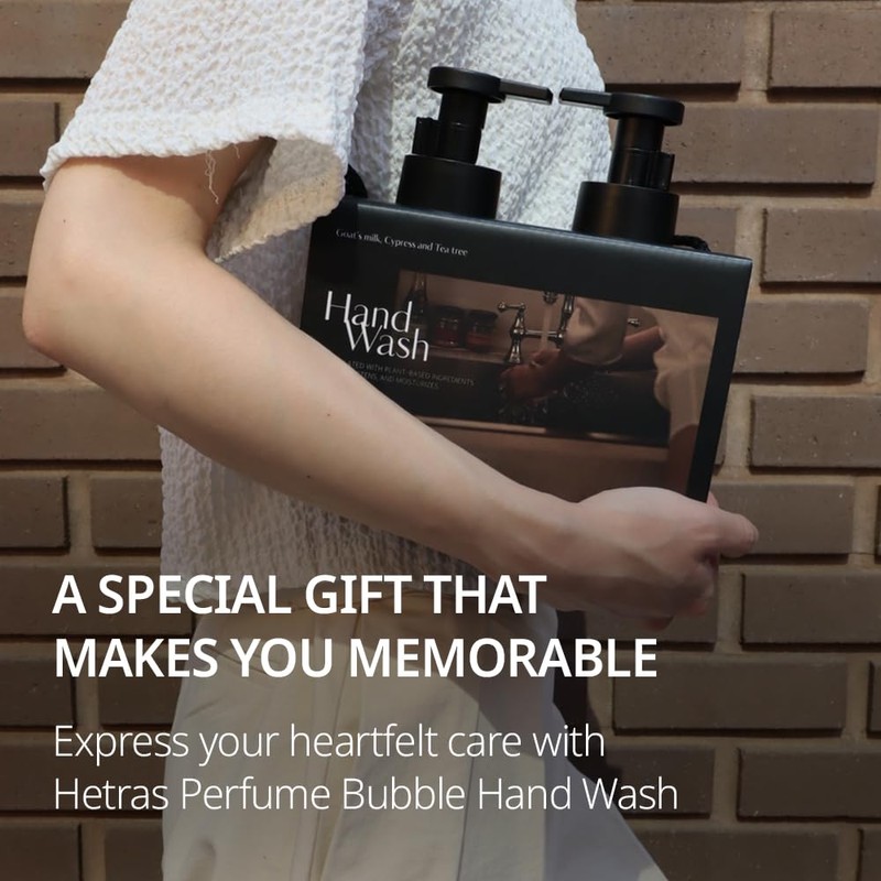 hetras. Perfume Bubble Hand Wash with Pump Dispenser 17.4 fl