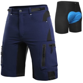 Cycorld Men's MTB Cycling Shorts, Quick-Drying Mountain Bike Shorts with 4D Seat Padding, Elastic, for Outdoor Sports