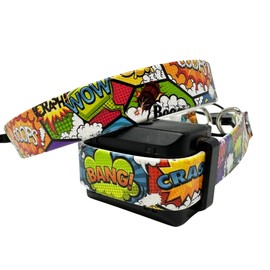 SparkDog Collars Quick Adjust E-Collar Replacement Strap Dog Training Collar Fits Dogtra Replacement Strap, Genuine BioThane®-Made in The USA (Crash Boom, 3/4")