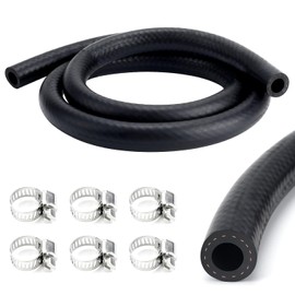 Benzinschlauch 8mm ID,1M Kraftstoffschlauch mit 6 Schlauchschellen,Hochtemperaturbeständig für Benzin,Diesel,Motoröl,Hydraulikflüssigkeit,Geeignet für PKW,LKW,Traktoren (8mm)
