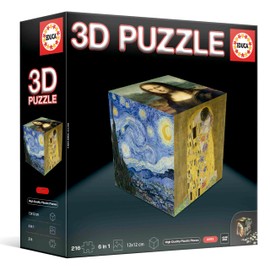 Educa - 3D Puzzle Kunst | Die Puzzle-Herausforderung in Form eines Würfels mit insgesamt 216 Teilen. Struktur: Montierbare Basis mit 6 Puzzles zu je 36 Teilen. Ab 6 Jahren (20123)
