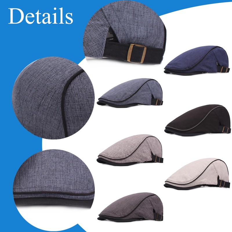 HNJKJEU Peaked Caps for Men Flat Cap Adjustable Cotton Flat