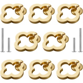 Ruiao 12 Pack 55mm Cupboard Knobs Cabinet Knobs, Gold Zinc Alloy Dresser Drawer Knobs with Screws for Kitchen&Bathroom（Gold,12 Pack）