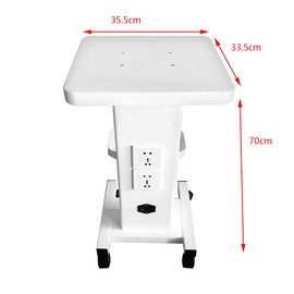 White Beauty Salon Trolley Cart with Socket Stand Rolling Cart Beauty Wheel Holder Spa Cart Service Cart, Beauty Salon Instrument Rolling Tray Mobile Stand with Silent Wheels