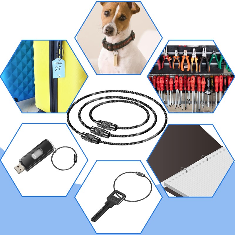 Hotop 150 Pcs Wire Keychain Cable Bulk Stainless Steel Key