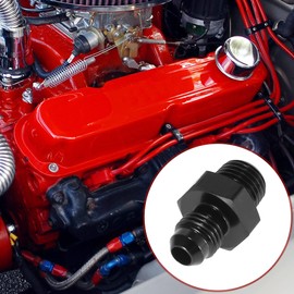 X AUTOHAUX 2pcs AN4 Male to 1/4" NPT Male Union Car Flare Reducer Hose Fitting Adapter Universal Aluminum Alloy Fuel Oil Line Pipe Connector Black Anodized