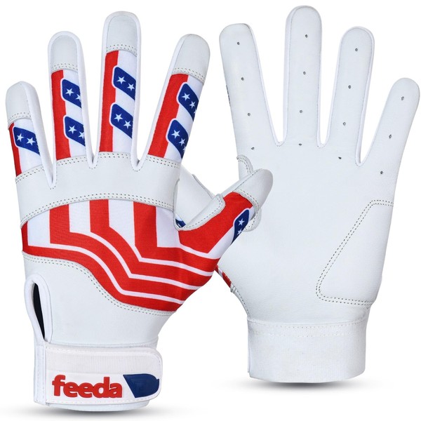 Feeda American Flag Baseball & Softball Batting Gloves for Youth