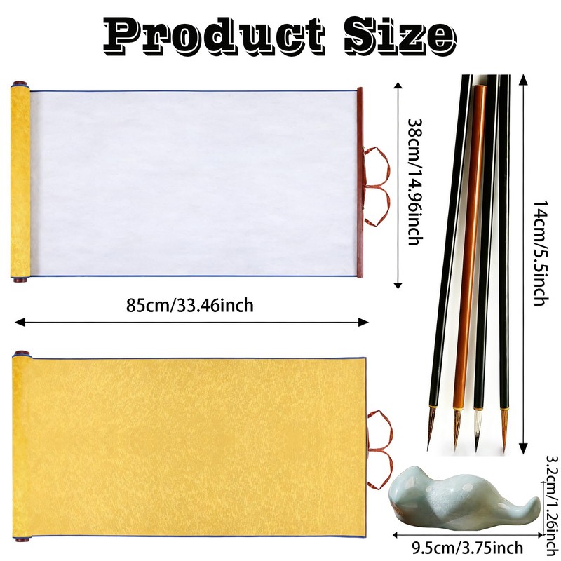 Magic Canvas Paint with Water,4 Chinese Painting Brushes Set Flower
