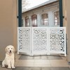 DEVLA Wooden Tall White Antique Indoor Gate for Dog &