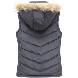 wantdo Women's Quilted Vest Lightweight Sleeveless Puffer Vest Coat (Dark Gray, X-Large)