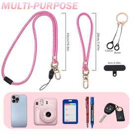 LUCKINEE Cell Phone Lanyard with Safety Breakaway Buckle, 1xPhone Neck Strap, 1xPhone Wrist Lanyard Strap, 2×Phone Patches, 2xKeyrings, 2xPen Holders