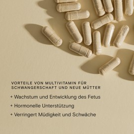 WILD NUTRITION Food-Grown® Pregnancy Vitamins for Women, Postnatal Vitamins for Nausea, for Hormonal Balance and Fatigue, Against Nausea in Pregnancy, 90 Capsules