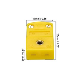 MECCANIXITY K Type Thermocouple Wire Connectors Female Plug Adapter High Temperature 120°C(248°F) for Thermocouple Sensor Probe Dark Yellow 20pcs