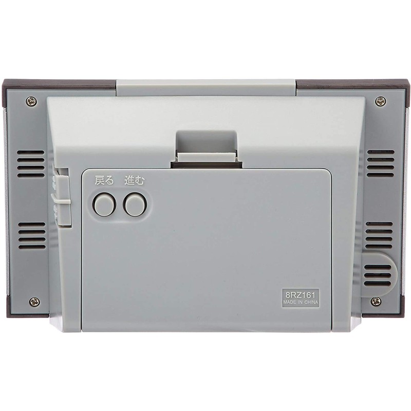 RHYTHM 8RZ161SR06 Alarm Clock, Radio Clock, Electronic Sound Alarm, Temperature,