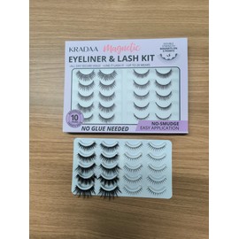 KRADAA MagneLash Pro Kit – 10-Pair Natural Magnetic Lashes with Waterproof Magnetic Eyeliner & Mirror Case