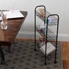 Household Essentials Matte Black Slim, 3 Shelf Storage Cart with