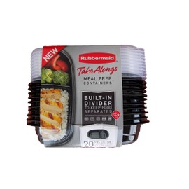 Rubbermaid TakeAlongs Divided Base Container Black, Set of 10 (2030326)