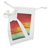 Lunarable Ocean Fabric Pouch Set of 2, Sunset Sea Holiday