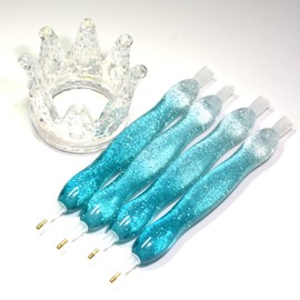 Diamond Art Painting Drill Bead Pen Accessories Tool Kit for Adult, 5D Resin Diamond Painting Drill Pen Stylus Tips Placers Heads and Clay Shine Blue
