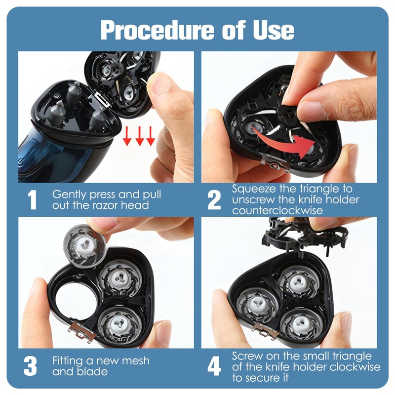 Replacement Shaving Heads Pack of 6, Compatible with Series 1000,