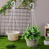 VOSAREA 4pcs Plastic Hanging Planters Hanging Plant Containers with Drainage