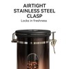 Veken Coffee Canister with Window,Airtight Stainless Steel Kitchen Food Storage