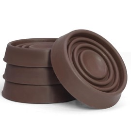 HARSKIYER 4 Pack 1.5 x 1.5 Inch Round Rubber Caster Cups, Non Slip Furniture Pads Furniture Coasters, Non Skid Furniture Feet Anti Slide Floor Protector for Bed Couch Chair Table Stoppers (Brown)
