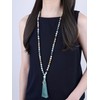 coai 108 Mala Chain Gemstones Hand Tied Tassel OM Charm,