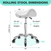 Ergonomic Saddle Stool with wheels - Upgraded Thicker Leather Seat