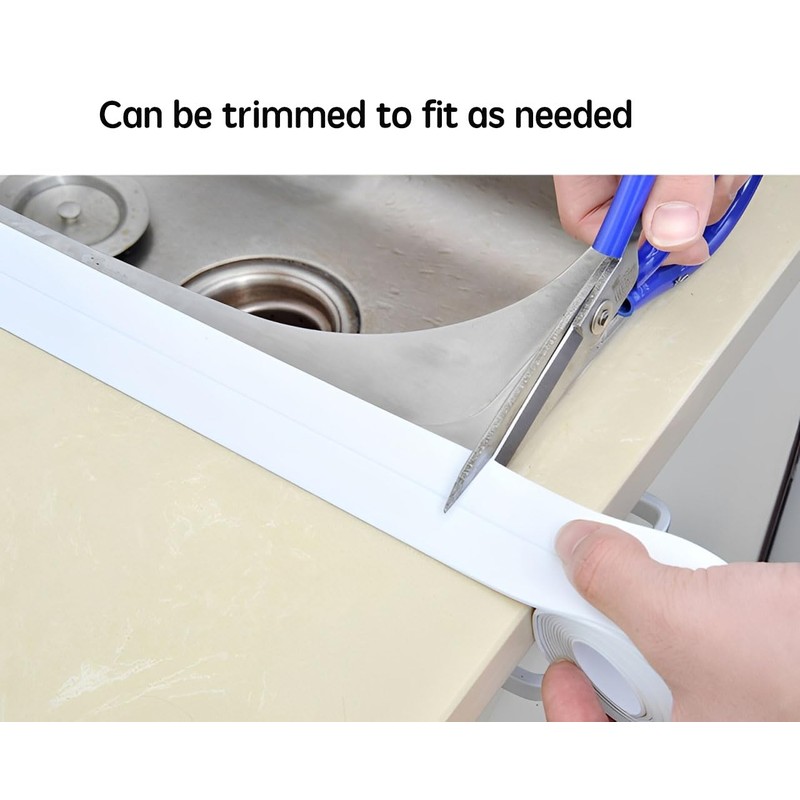 6 Rolls White Caulk Tape, Self Adhesive Waterproof Caulking Sealant