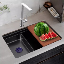 TBvechi Durable Kitchen Sink Double Basin Stainless Steel Sink Bowl W/ Chopping Board