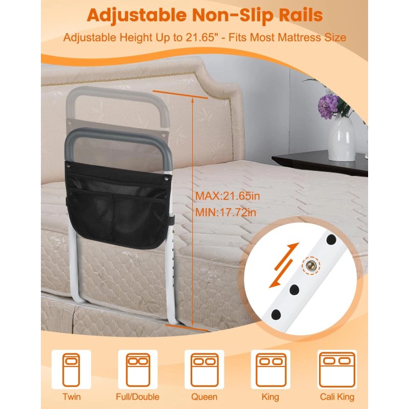 Bed Rails for Elderly Adults Safety - Adjustable Bed Assist