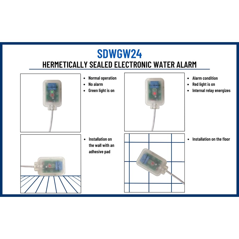 Supplying Demand WGW24 Electronic Water Overflow Alarm for HVAC/R Condensate