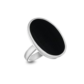 Tuscany Silver Women's Sterling Silver 23 x 15 mm Oval Onyx Ring, Size L