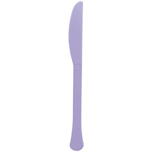 Amscan Premium Heavy Weight Plastic Knives Party Supply, Pack of 50, Lavender, 12.7 x 8.6