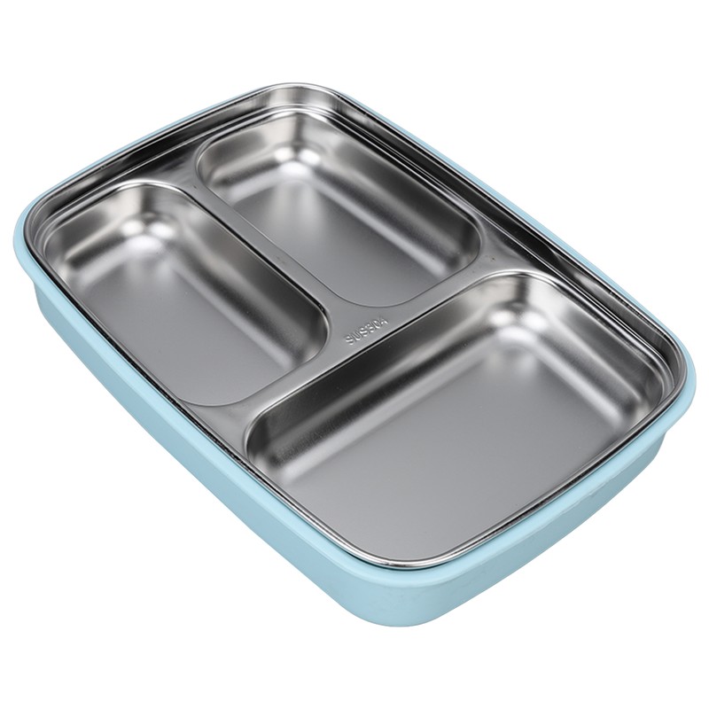 Thermal Insulation Bento Lunch Box 3 Grids Leakproof 304 Stainless