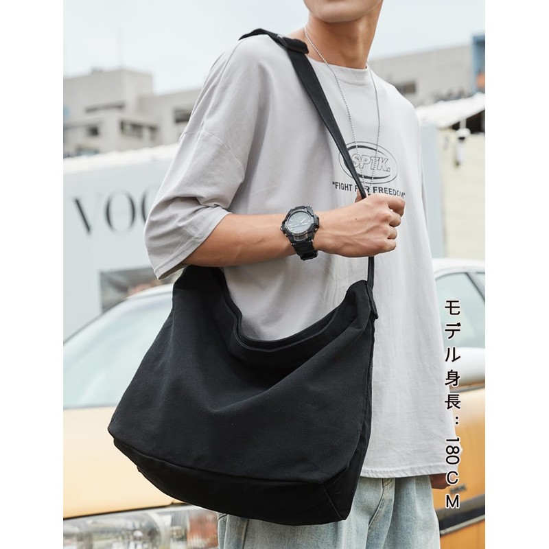 ARIALK Tote Bag, Canvas Shoulder Bag, Large Capacity, Overnight Travel,
